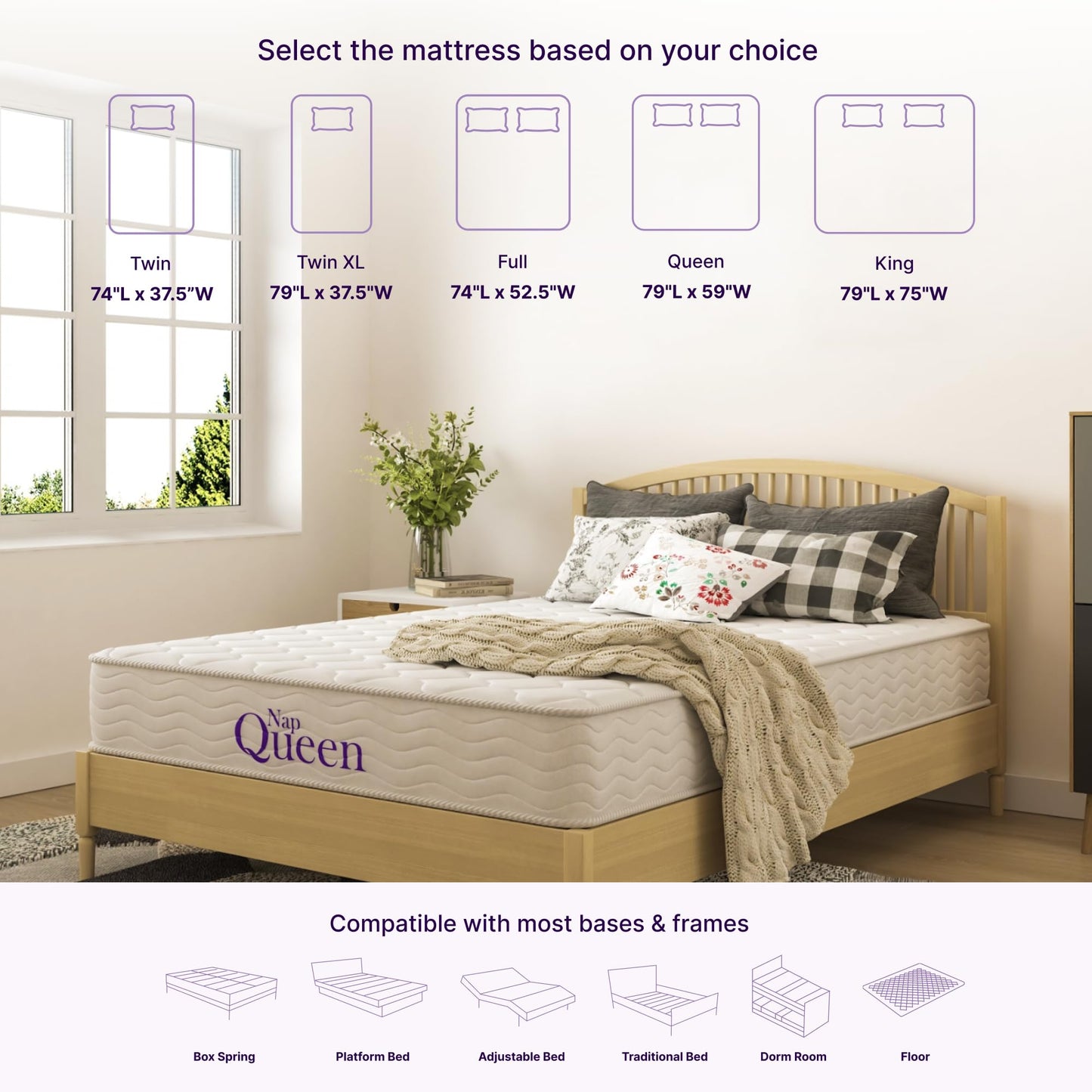 NapQueen Twin-XL 6" Innerspring Mattress, Medium Feel