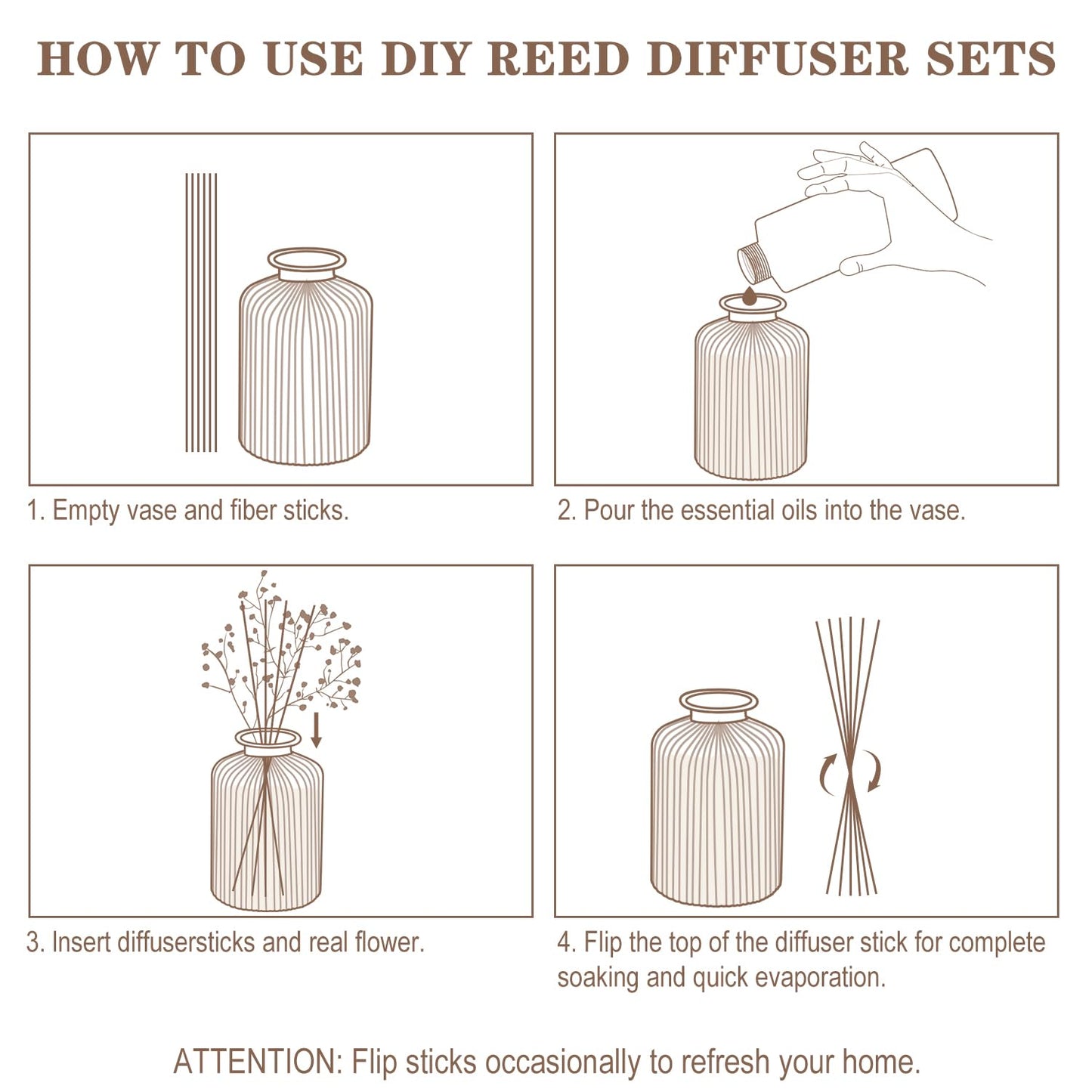 L'odeur Vill Reed Diffuser, 2Pack 12.2 Oz(360ml) Vanilla Scented Diffuser with 16 Sticks, Home Fragrance Essential Oil Reed Diffuser Set for Home Large Rooms Bathroom Shelf Decor