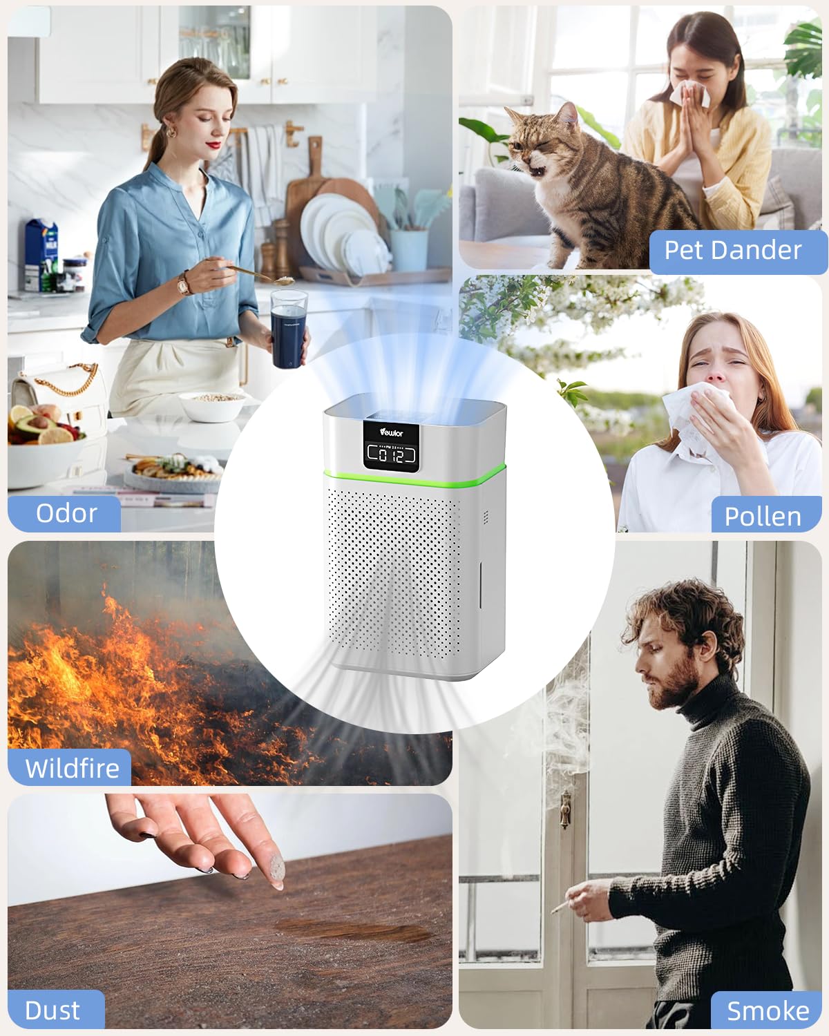 VEWIOR Air Purifier for Large Rooms
