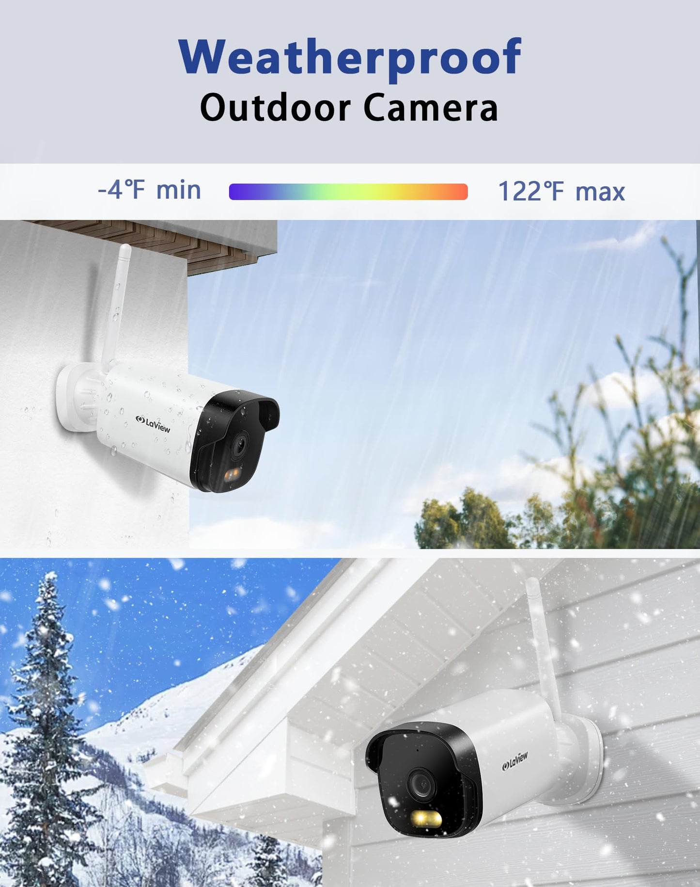 LaView 5MP Outdoor Security Cameras with Night Vision