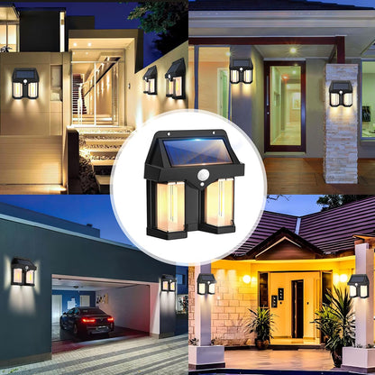 Solar Wall Lamp with Motion Sensor, 4 Pack