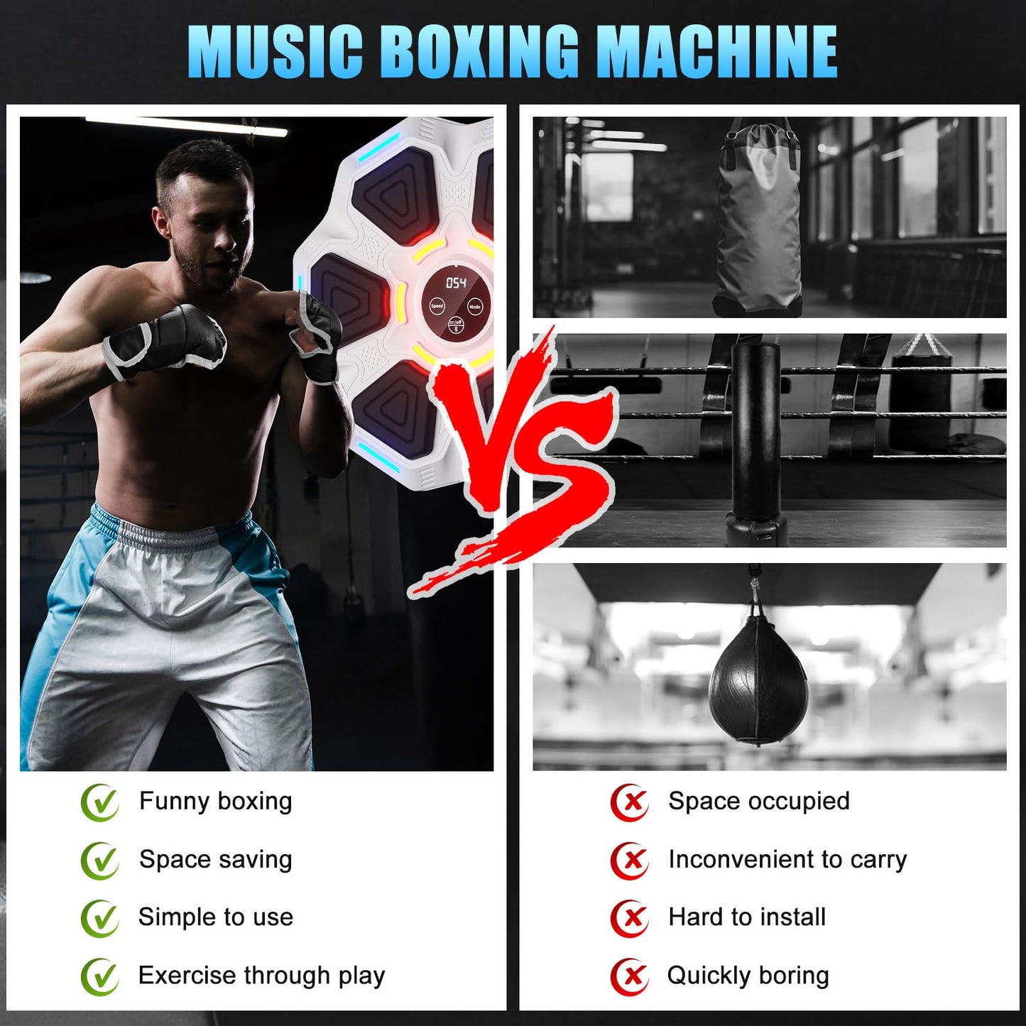 Music Boxing Machine with Gloves for All Ages
