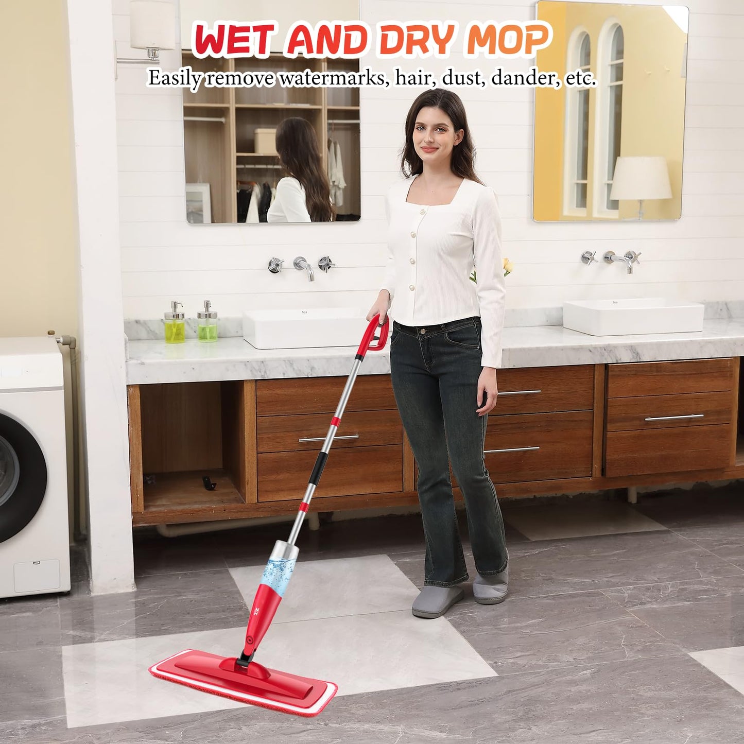 Spray Mop with 580ml Bottle and 2 Pads