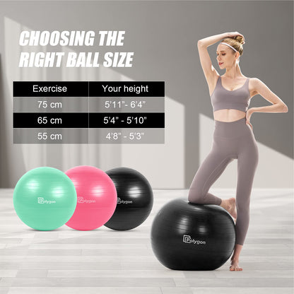 Polygon Anti-Burst Fitness Yoga Ball - 65CM
