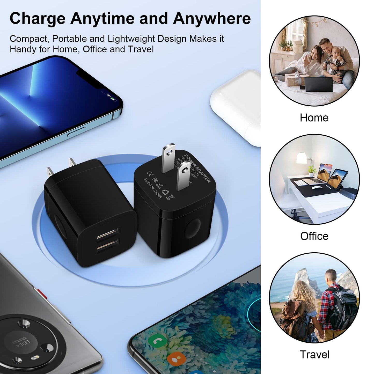 NonoUV Dual Port Fast Charging USB Wall Charger