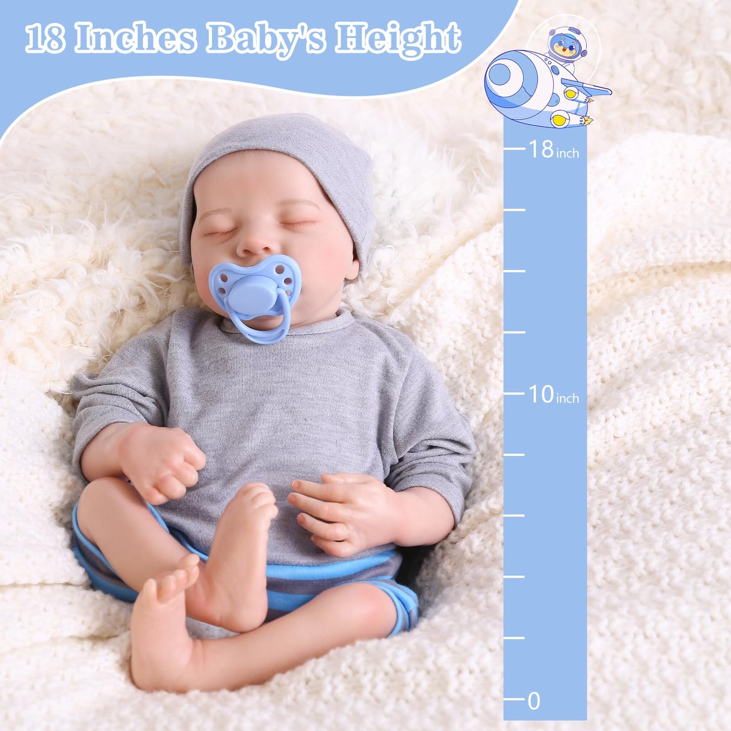 Reborn Baby Doll Boy with Accessories for Kids