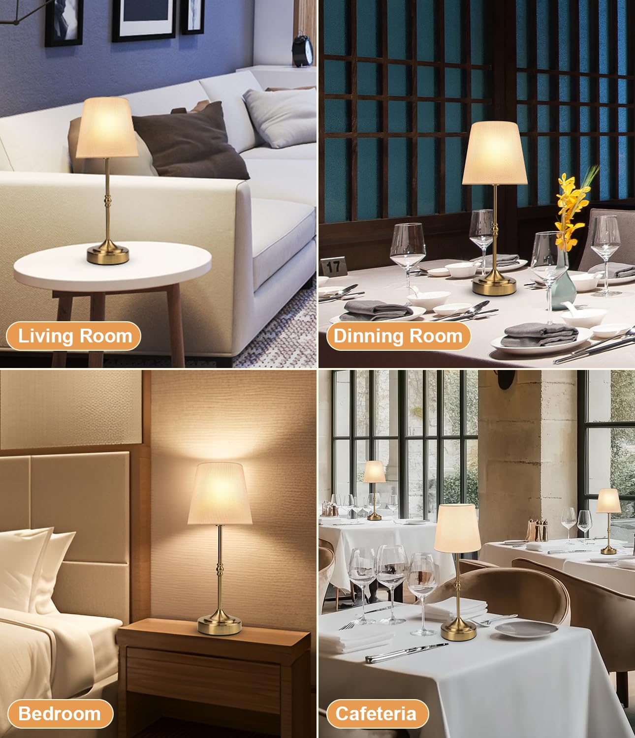 Rechargeable LED Cordless Table Lamp with 3 Brightness Levels