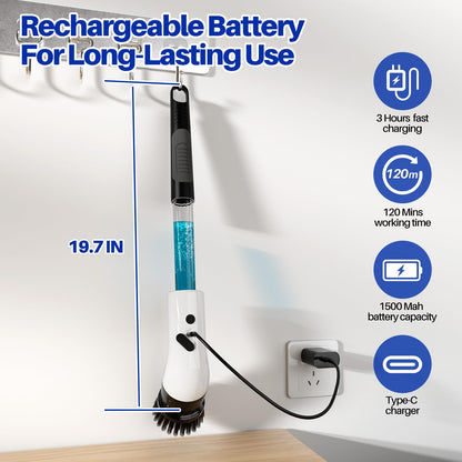 IAGREEA 9-in-1 Electric Spin Scrubber with Brushes