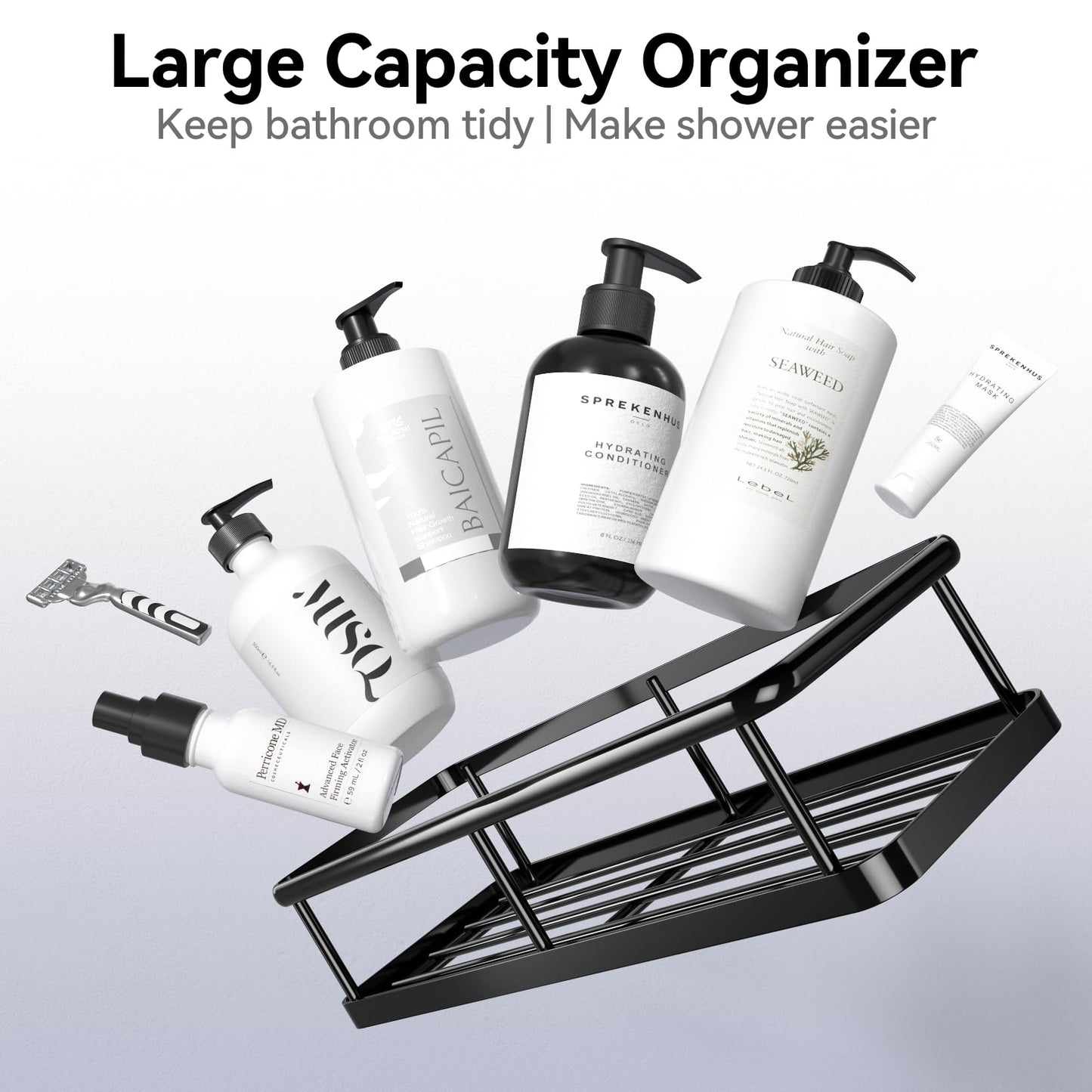 6-Pack YASONIC Shower Caddy with Hooks & Holder