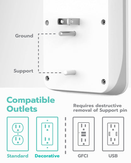 KMC 3-Outlet Surge Protector with USB Charging