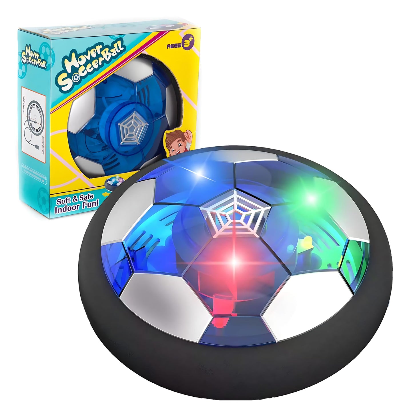 Unifuncy Hover Soccer Ball for Kids - Fun Indoor Soccer Toy for Boys Aged 6-12, Perfect Cool Light-Up Toys for Birthday or Children’s Day Gift for 6, 7, 8, 9, 10, 11, 12 Year Old Boys - Single Pack
