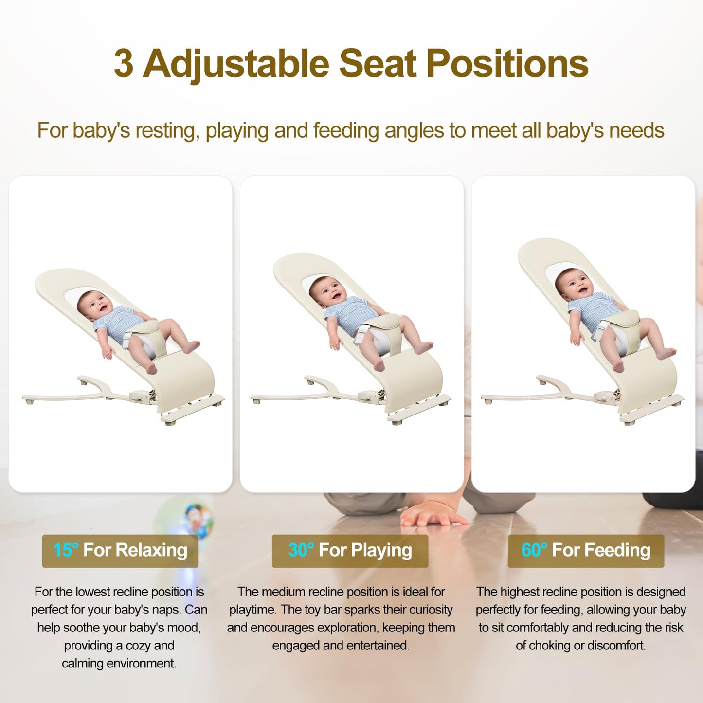 3-in-1 Portable Baby Bouncer & Rocker Chair