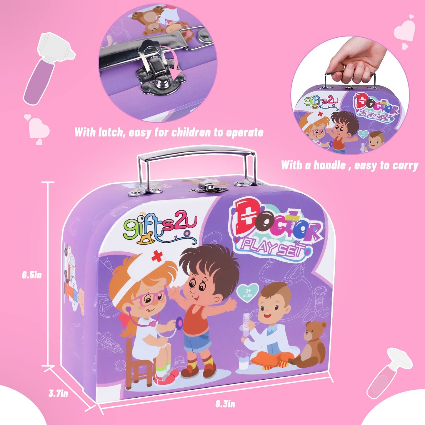 Gifts2U Doctor Kit for Kids, 28 Pieces Pretend Play Educational Toy Doctor Kit, Medical Kit with Sethoscope Doctor Playset for for Girls Ages 3-6