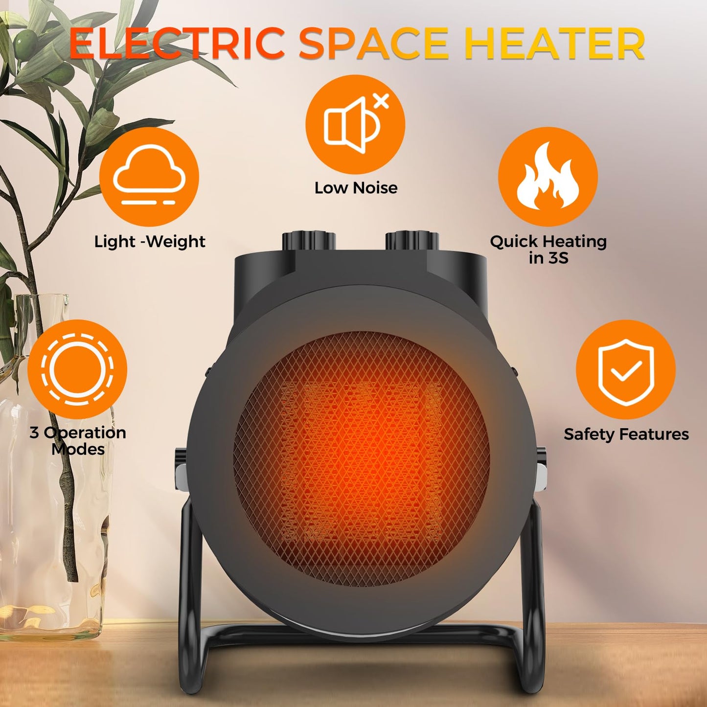 1500W Elevoke Portable Electric Space Heater