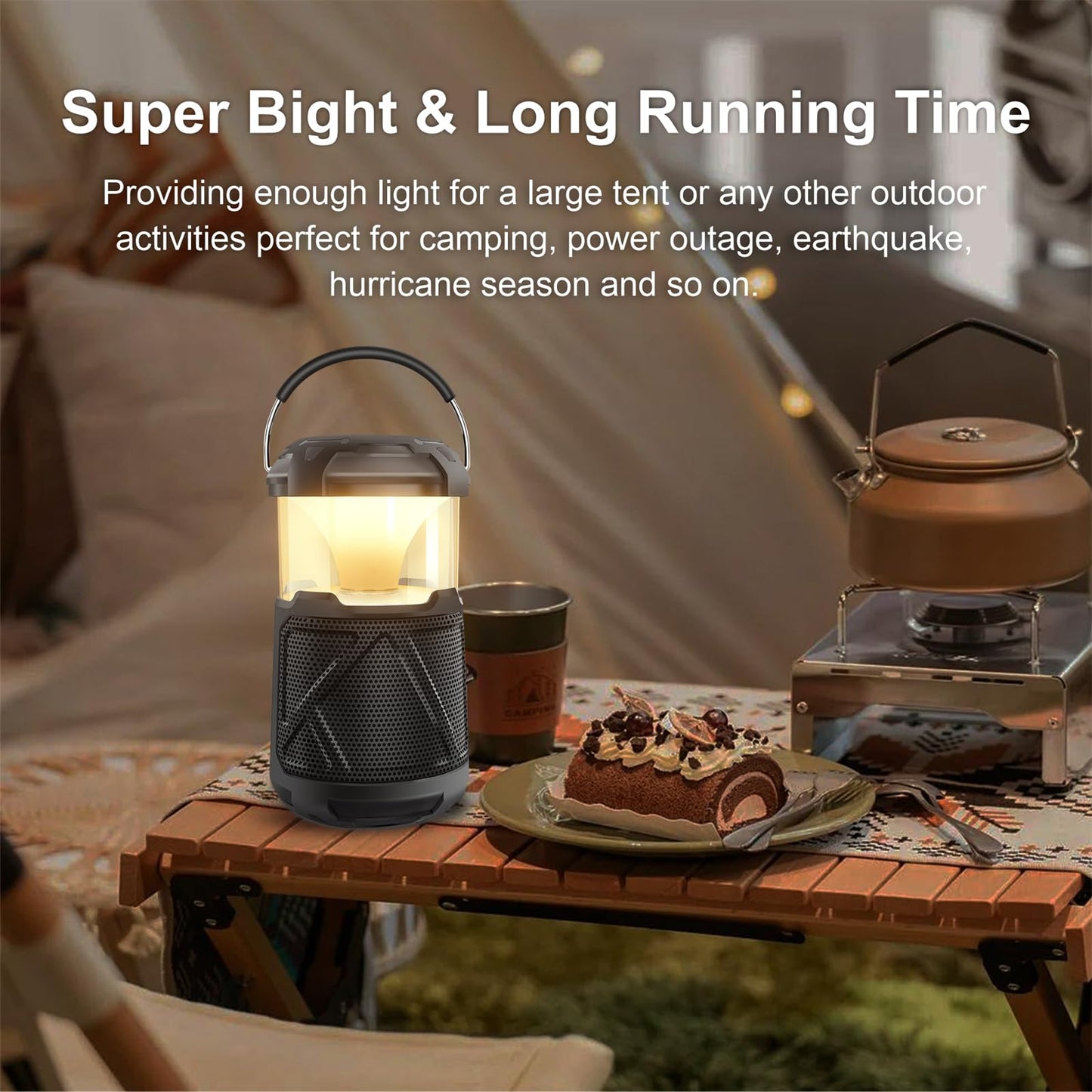 Portable Bluetooth Speaker with LED Lights, Waterproof