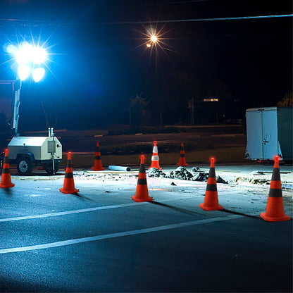 28" Collapsible Traffic Cones with LED Light