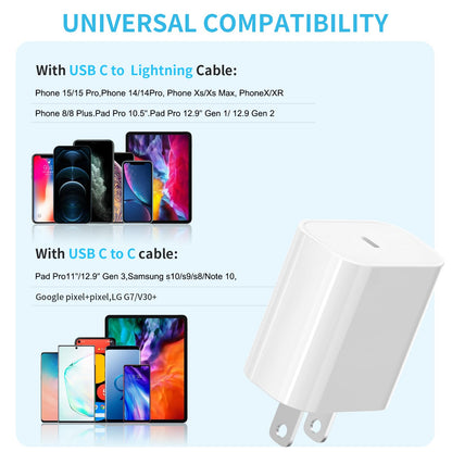 3 Pack USB C Charger Block 20W Fast Charging
