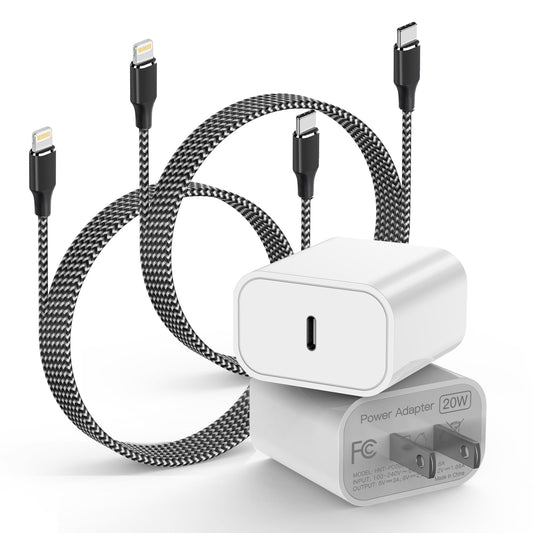 Fast iPhone 20W PD USB C Charger, 2 Pack