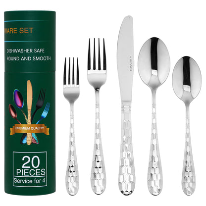 20-Piece Stainless Steel Silverware Set for 4