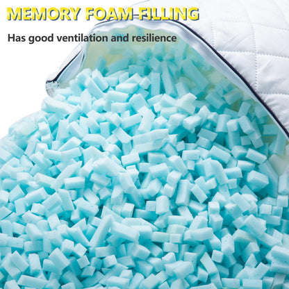 AS AWESLING Soft Pillows for Sleeping - Shredded Memory Foam Bed Pillows Set of 2 for Side Back Stomach Sleepers (Standard(20 * 26 inches))