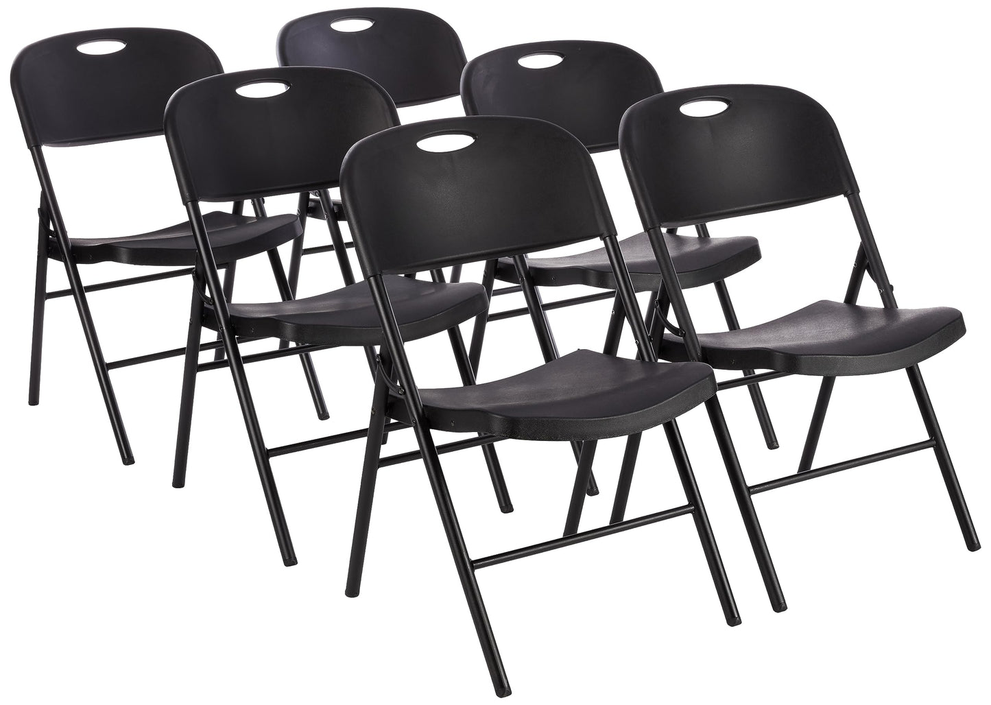 6-Pack Foldable Plastic Chairs - 350 lb Capacity