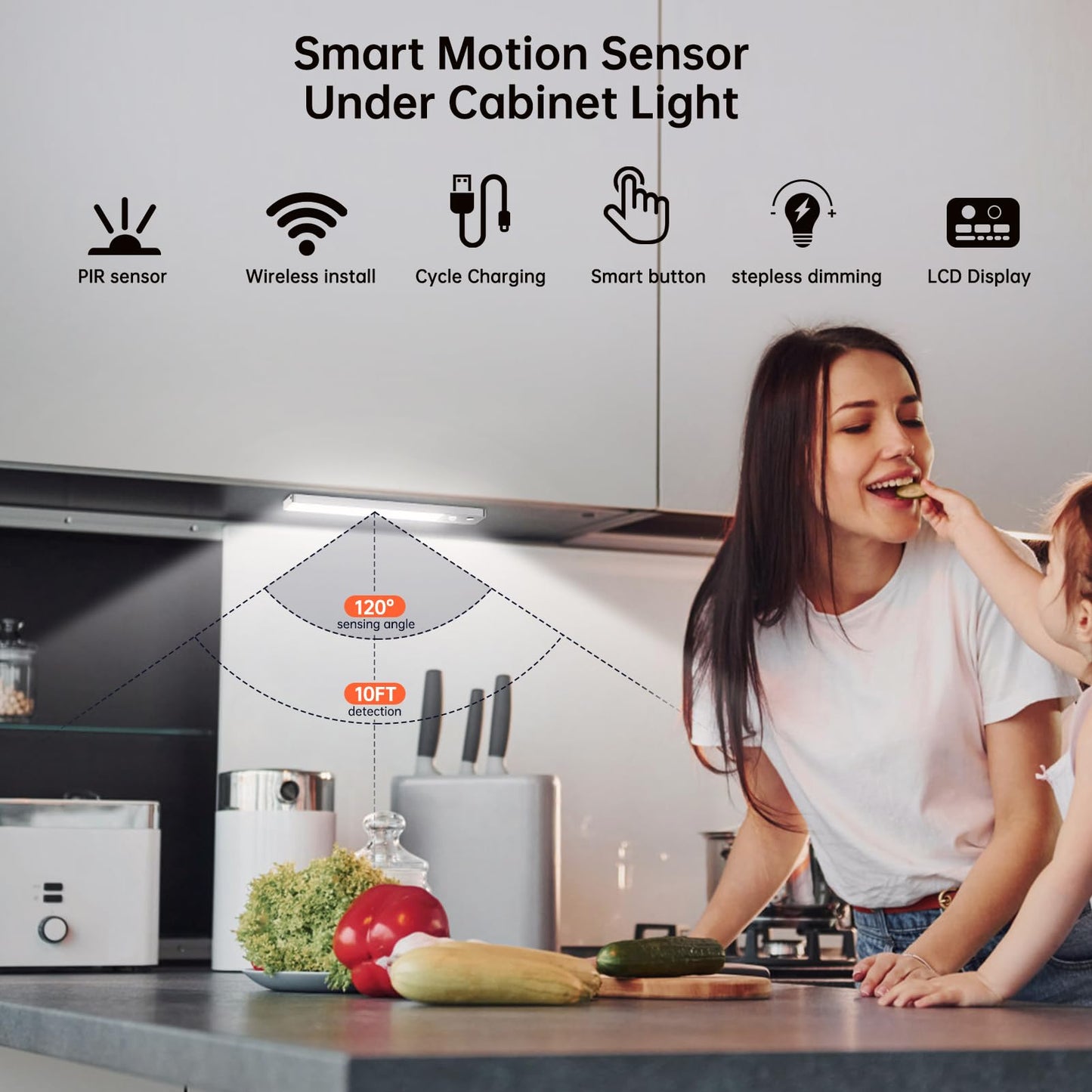 LED Motion Sensor Closet Lights, Wireless Rechargeable