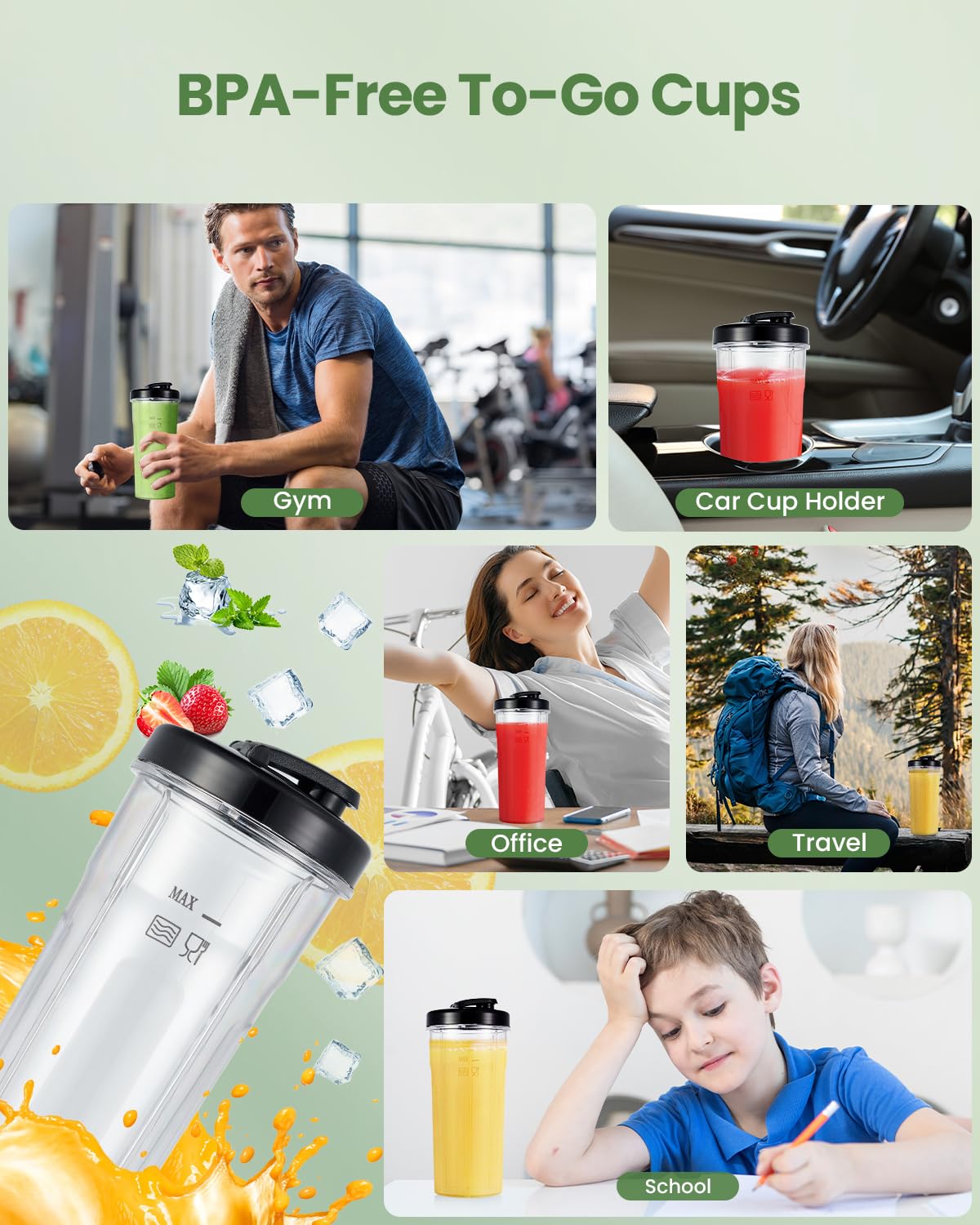 VEWIOR 1200W Personal Blender for Smoothies