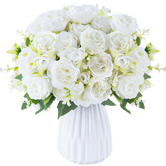 12 Pack Artificial Peony Flowers for Home Decor