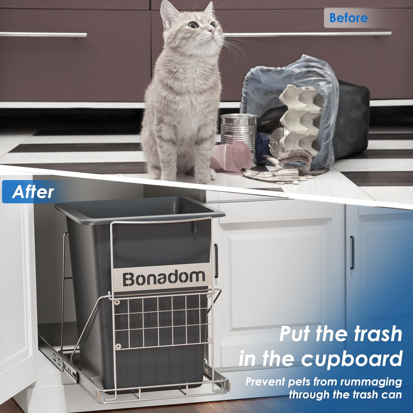 Pull Out Kitchen Trash Can Under Cabinet Kit