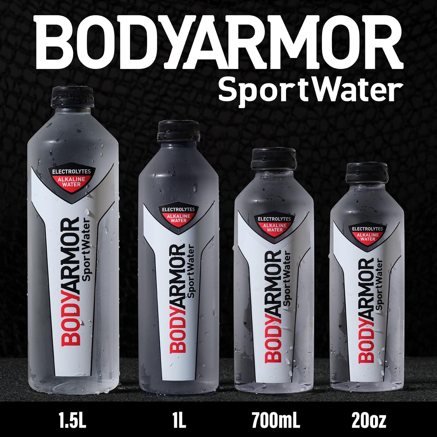24 Bottles BODYARMOR Alkaline Water with Electrolytes, 700mL Pack
