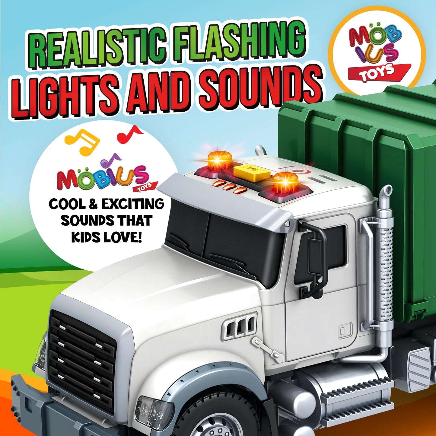 Friction-Powered Garbage Truck Toy Set for Kids