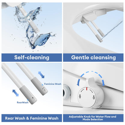 Rivix Non-Electric Bidet Toilet Seat with Nozzles