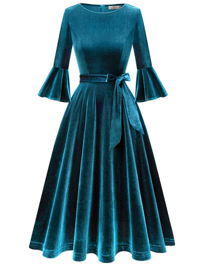 Velvet Long Sleeve Cocktail Dress for Women