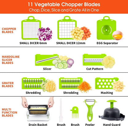 16-in-1 Vegetable Chopper with 8 Blades