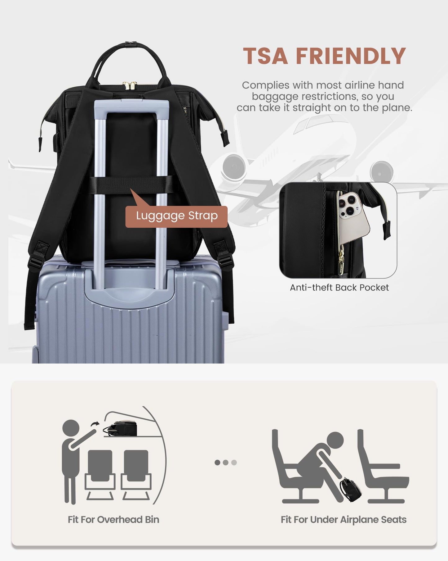 LOVEVOOK 15.6 Inch Laptop Backpack with USB Port