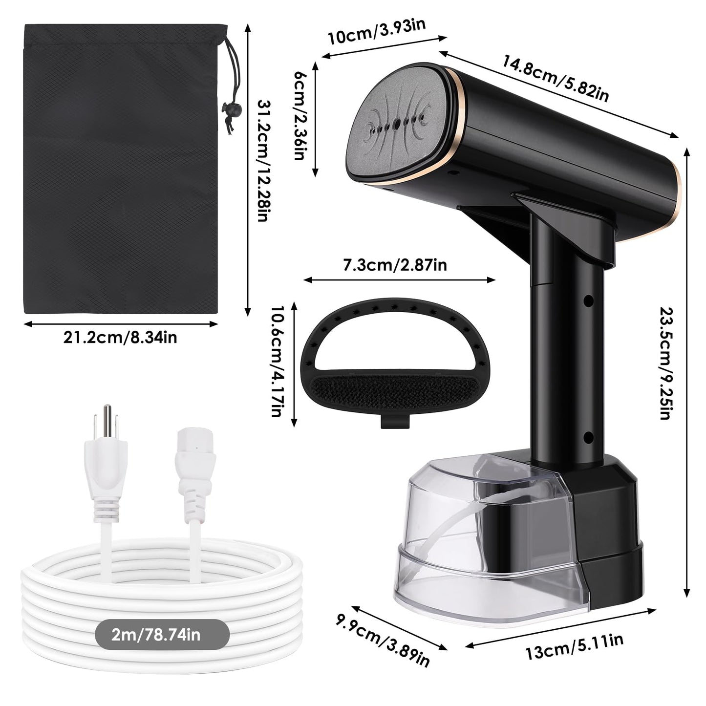 Portable 1500W Garment Steamer for Travel