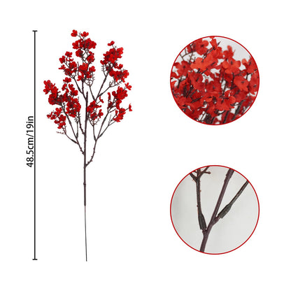 Uieke 30 Pcs Babys Breath Artificial Flowers Bulk Silk Red Faux Flowers Real Touch Gypsophila Bouquet for Christmas Halloween Home Wedding Decoration
