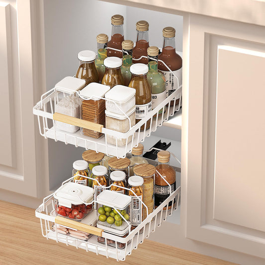 Pull Out Basket Drawer Organizer for Cabinet