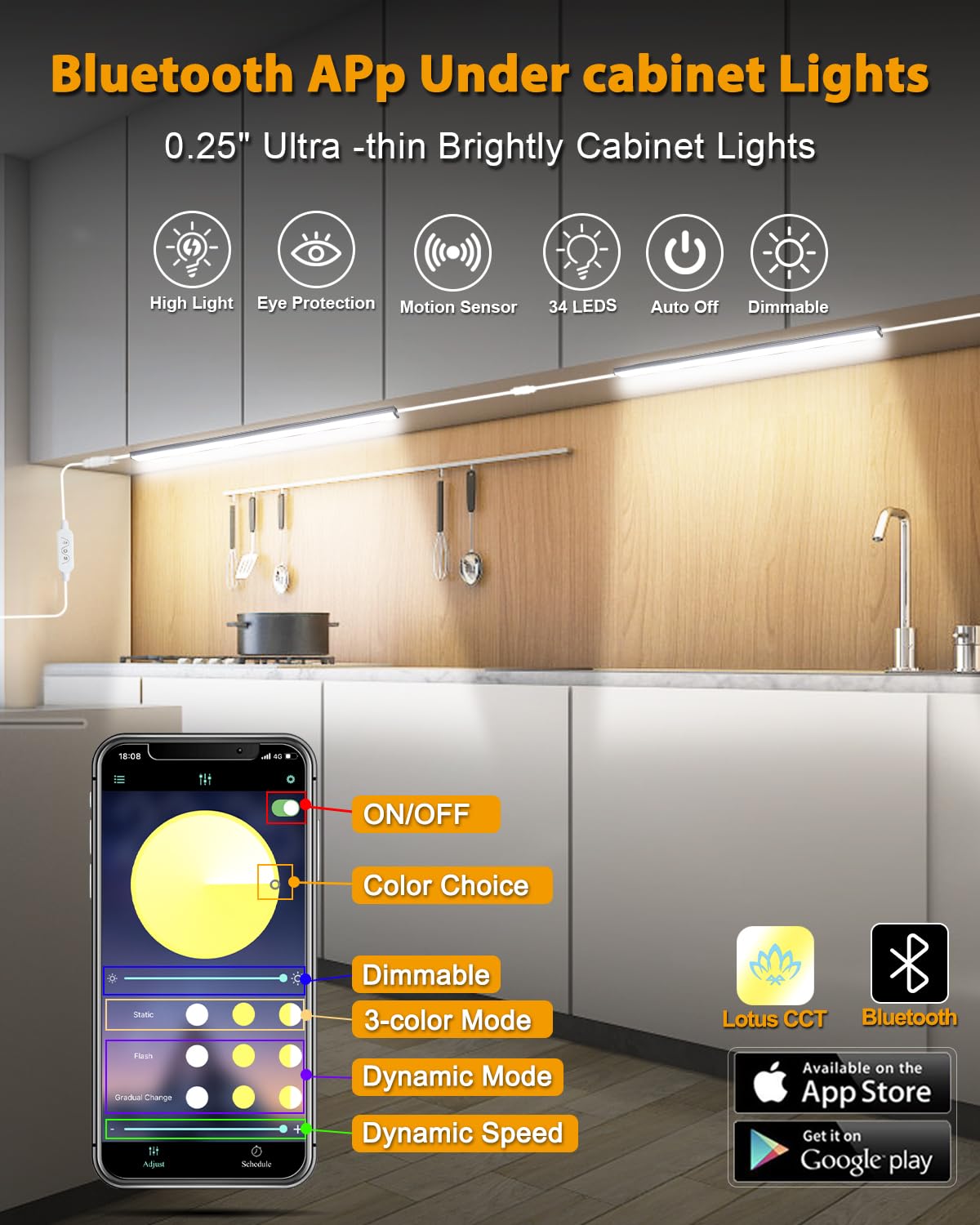 Dimmable Ultra Thin Under Cabinet LED Lights