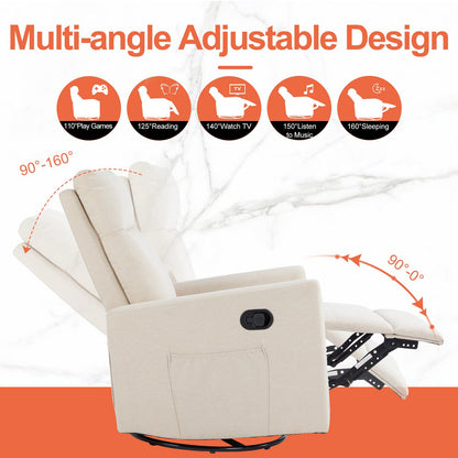 360 Swivel Rocker Recliner Chair for Adults
