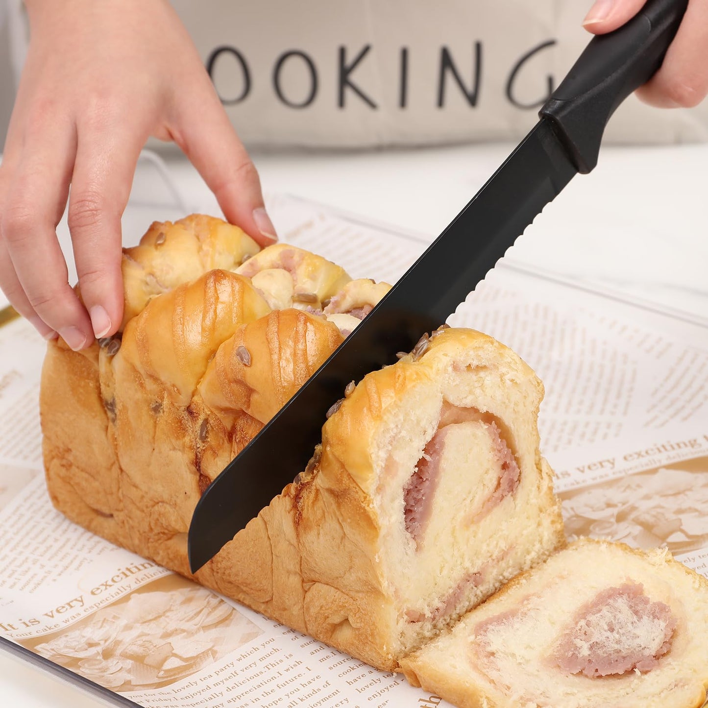 14-Piece Black Stainless Steel Knife Set