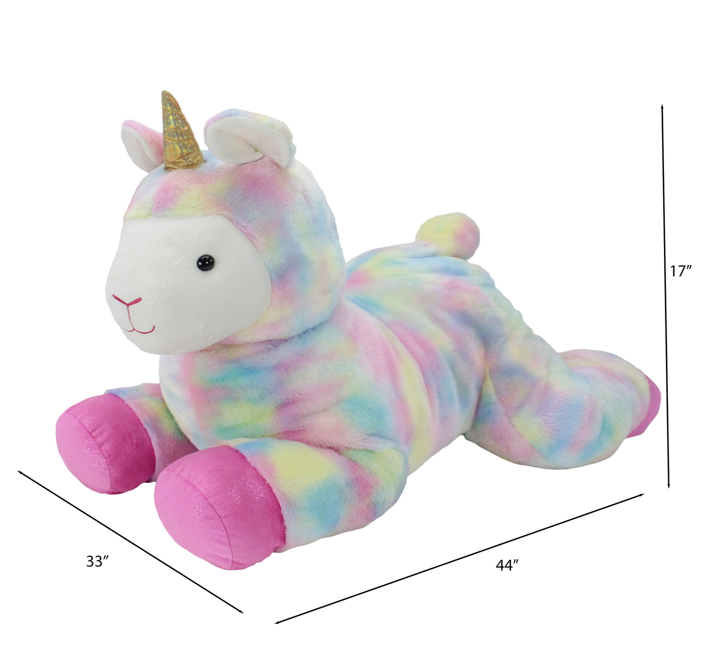 Giant Plush Stuffed Llamacorn with Interactive Surprise