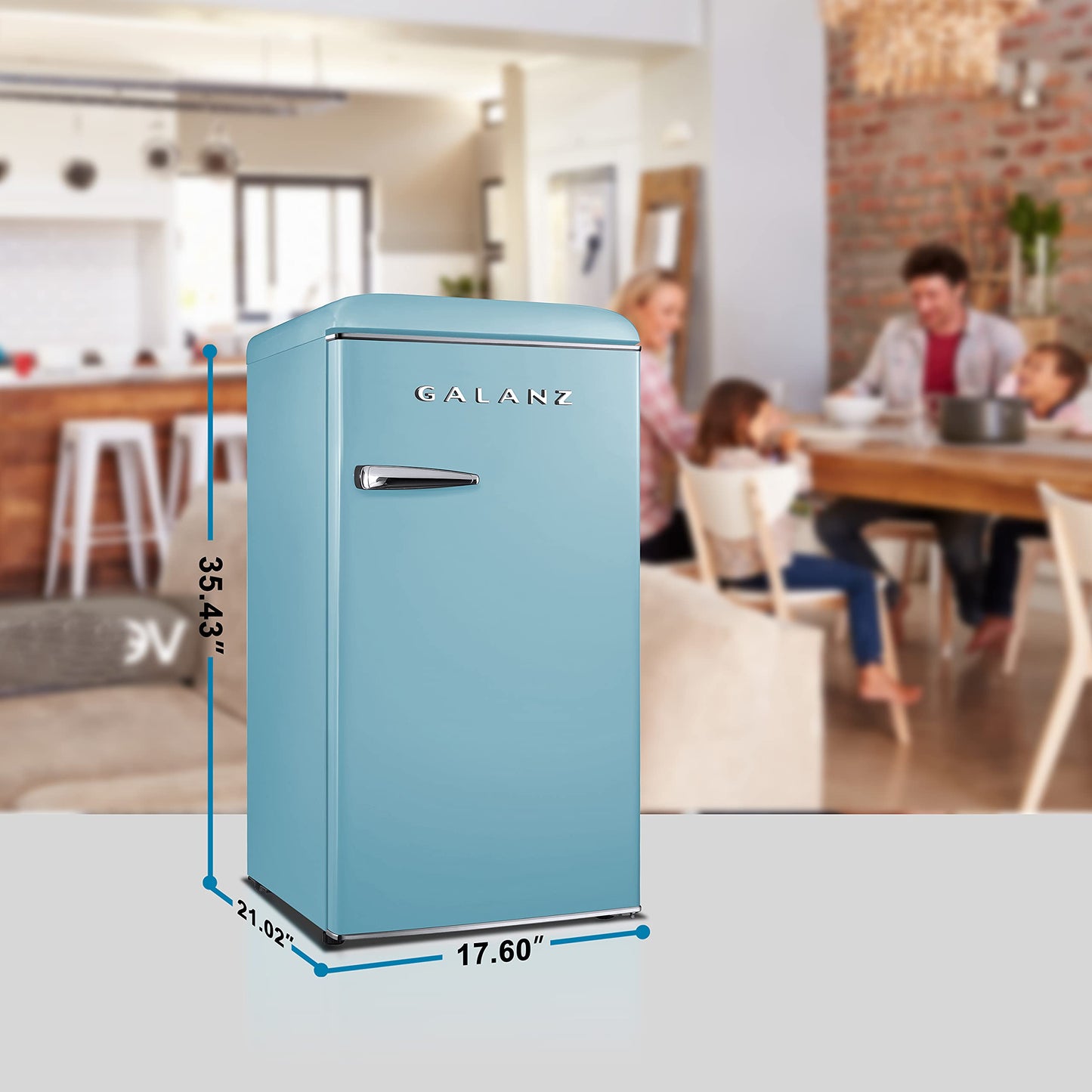 Galanz Retro Compact Refrigerator with Adjustable Thermostat