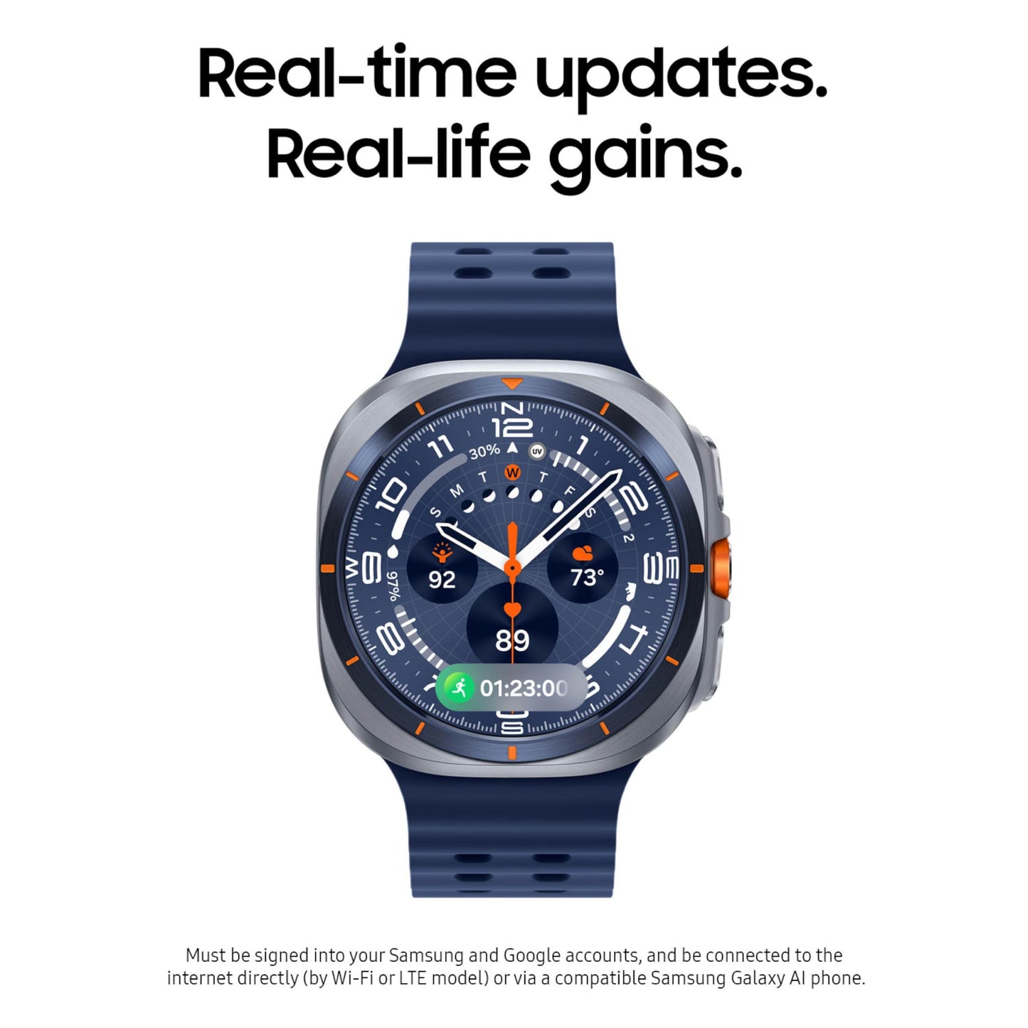 Samsung Galaxy Watch Ultra (2025) 47mm LTE Smartwatch, Titanium Casing, Advanced Sleep Coaching, Running Coach, Energy Score, Heart Rate Tracking, GPS, Titanium Blue [US Version, 2 Yr Warranty]
