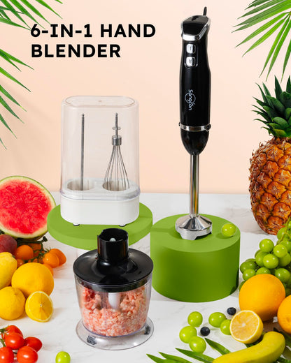 6-in-1 Immersion Blender with Chopper & Whisk