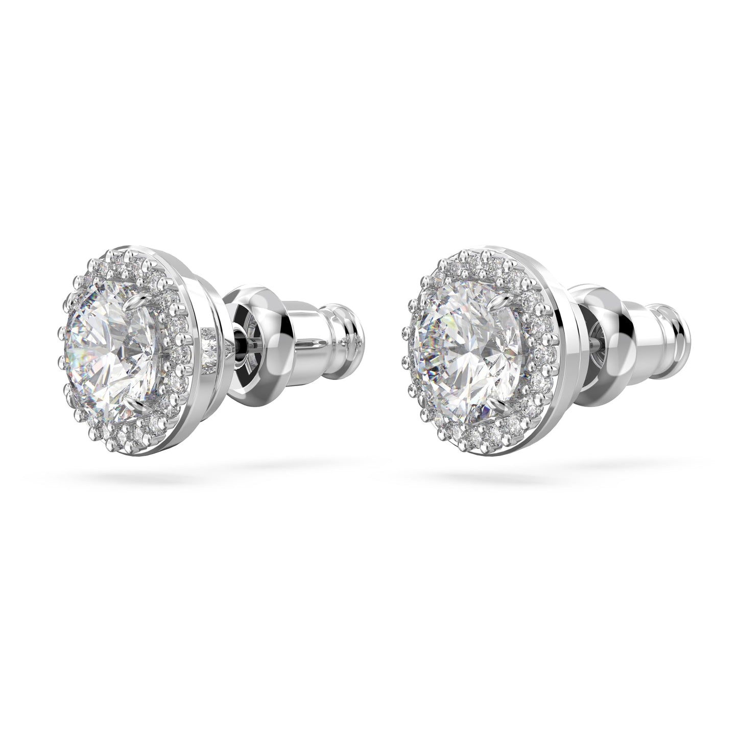 Swarovski Constella Pierced Stud Earrings, White Crystals on a Rhodium Finish Setting, Part of the Constella Collection
