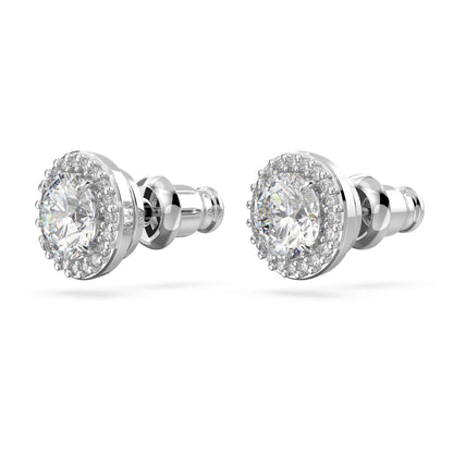 Swarovski Constella Pierced Stud Earrings, White Crystals on a Rhodium Finish Setting, Part of the Constella Collection