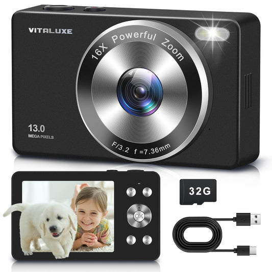 VITALUXE 4K Kids Camera with 16x Zoom