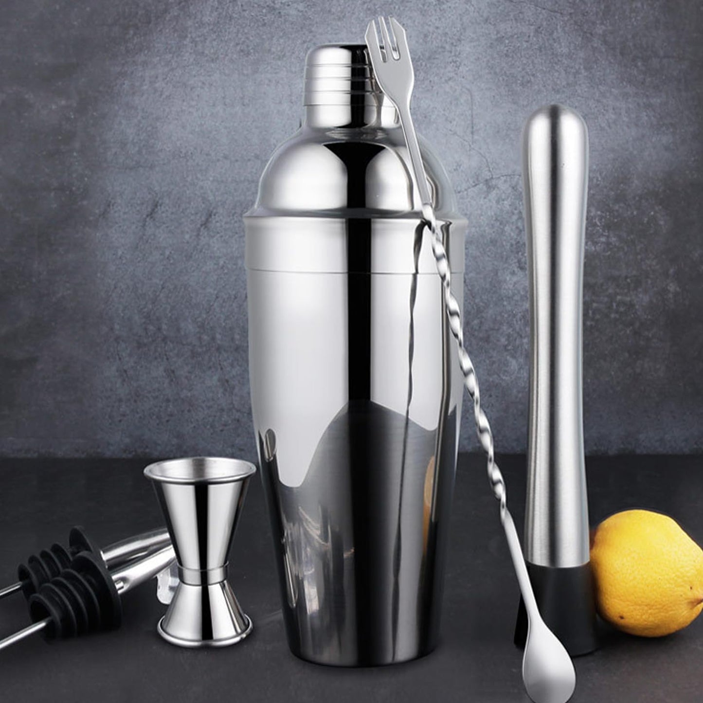 25-Piece Stainless Steel Cocktail Shaker Set