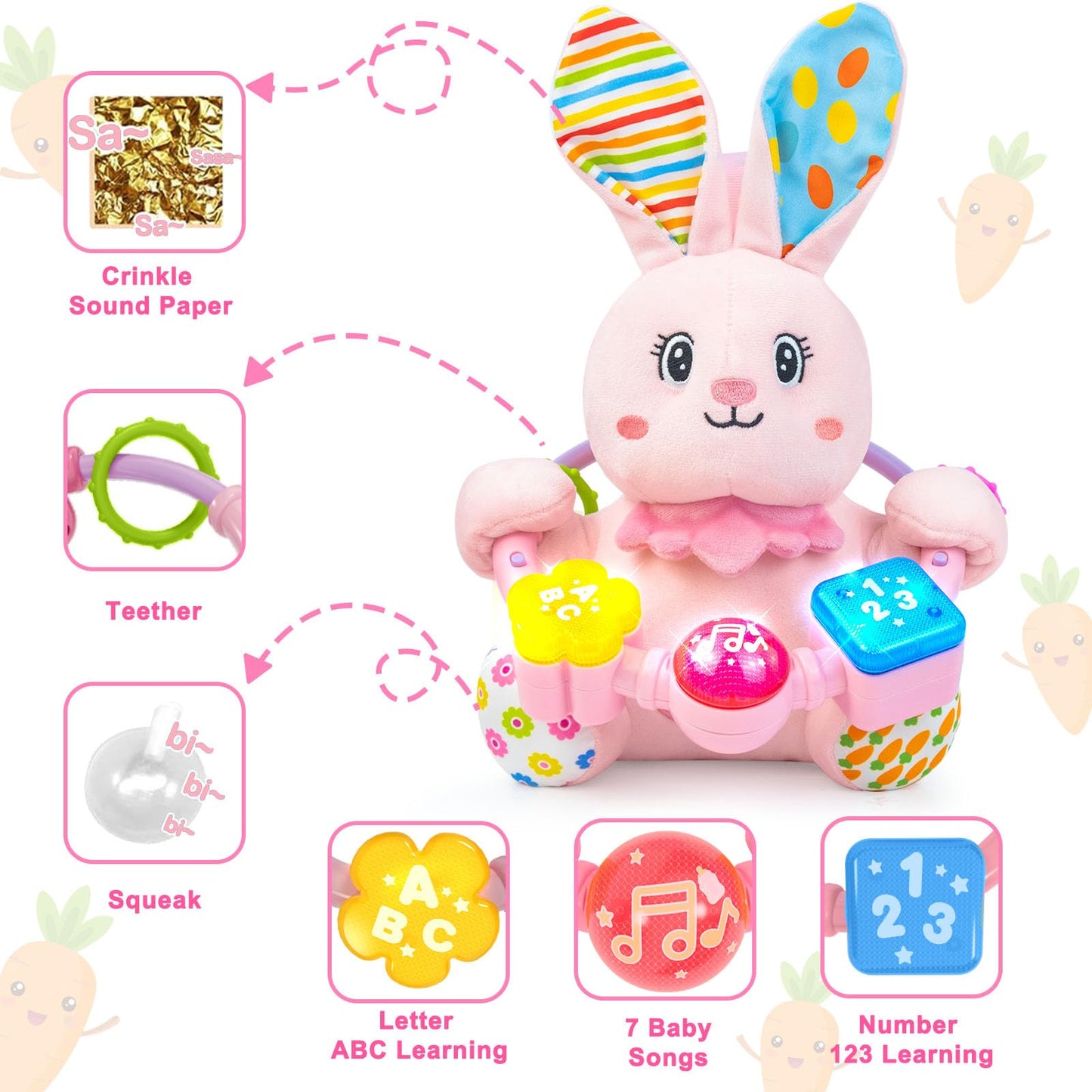 Baby Bunny Musical Stuffed Toy for Infants